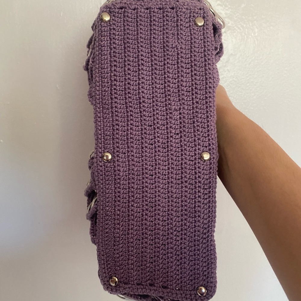 Handmade Purple Crochet Tote Bag - Picture 4 of 7